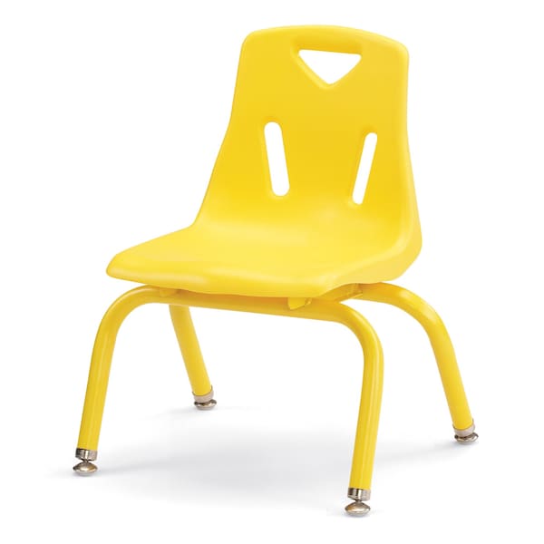 Berries Stacking Chairs with Powder-Coated Legs, 10 in. Ht, Set of 6, Yellow